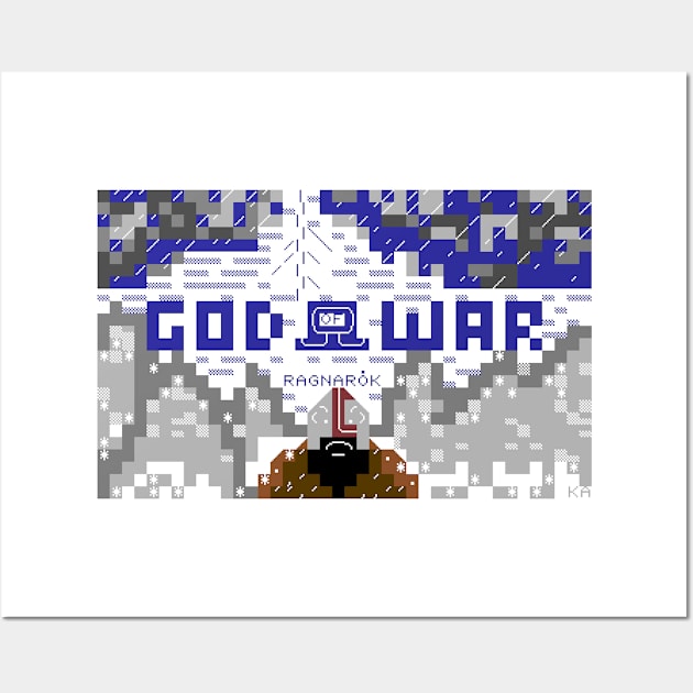 God of War Ragnarok PETSCII (C64) original artwork Wall Art by kadaga